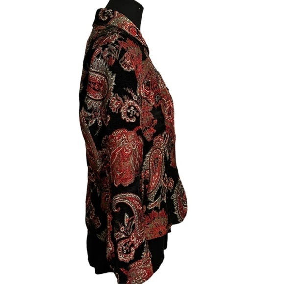 Chico's Multicolor Floral Paisley Tapestry Jacket Button Up Womens Sz 1 (M/8) - Picture 3 of 15